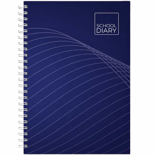 Picture of SCHOLASTIC DIARY SPIRAL WAVE DARK BLUE